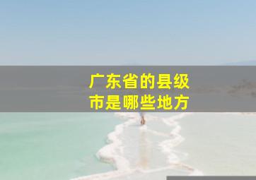 广东省的县级市是哪些地方