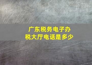 广东税务电子办税大厅电话是多少