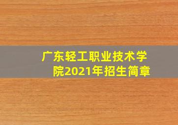 广东轻工职业技术学院2021年招生简章