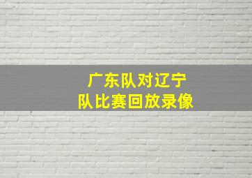 广东队对辽宁队比赛回放录像