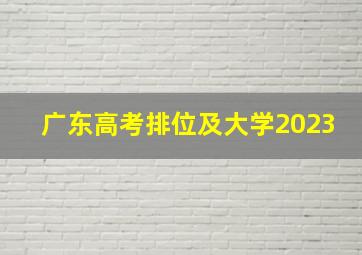 广东高考排位及大学2023