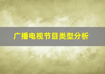 广播电视节目类型分析