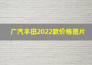 广汽丰田2022款价格图片