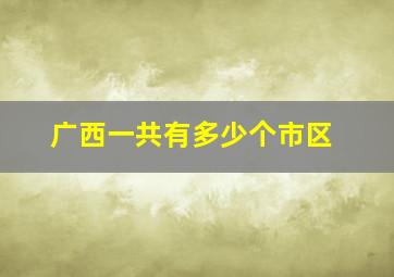 广西一共有多少个市区