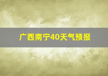 广西南宁40天气预报