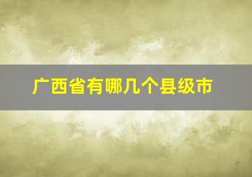 广西省有哪几个县级市