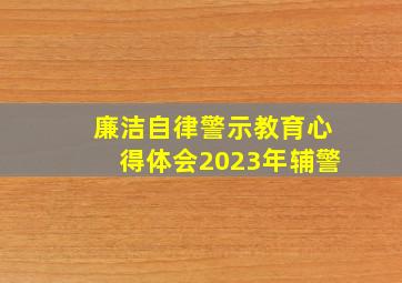 廉洁自律警示教育心得体会2023年辅警