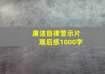 廉洁自律警示片观后感1000字