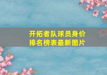 开拓者队球员身价排名榜表最新图片