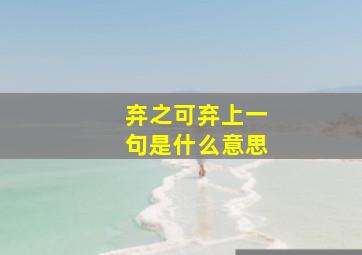 弃之可弃上一句是什么意思