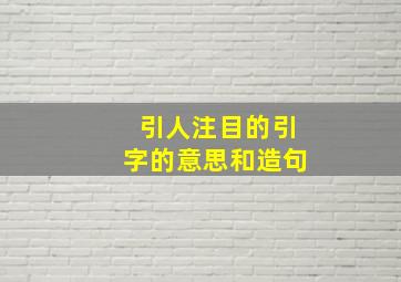 引人注目的引字的意思和造句