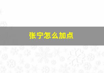 张宁怎么加点