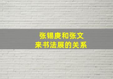 张锡庚和张文来书法展的关系