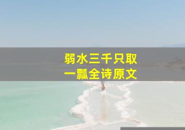 弱水三千只取一瓢全诗原文