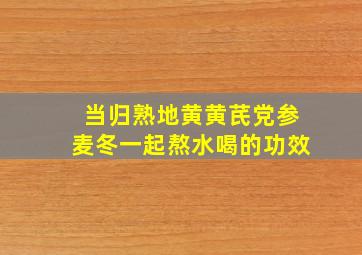 当归熟地黄黄芪党参麦冬一起熬水喝的功效