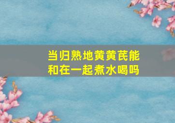 当归熟地黄黄芪能和在一起煮水喝吗