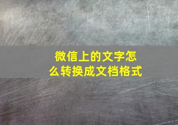 微信上的文字怎么转换成文档格式