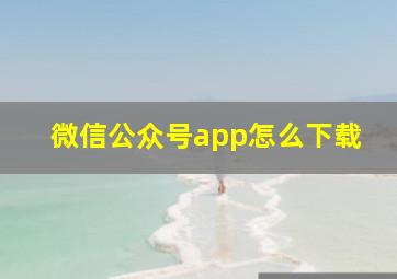 微信公众号app怎么下载