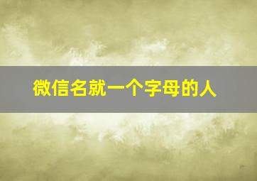 微信名就一个字母的人