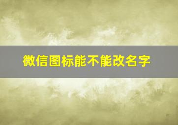 微信图标能不能改名字