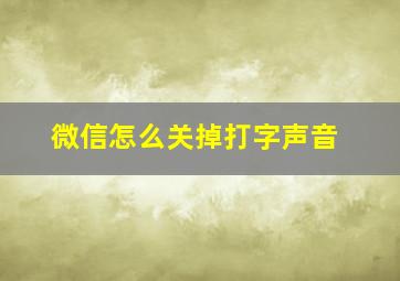 微信怎么关掉打字声音