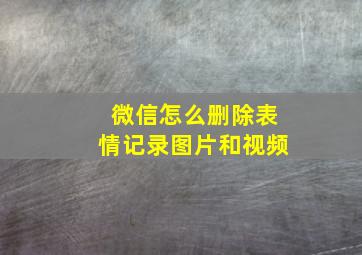 微信怎么删除表情记录图片和视频