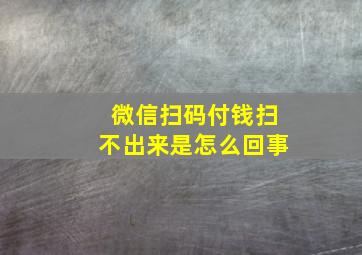 微信扫码付钱扫不出来是怎么回事