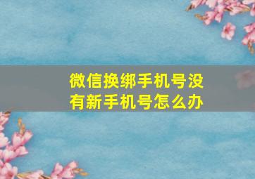 微信换绑手机号没有新手机号怎么办