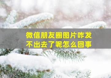 微信朋友圈图片咋发不出去了呢怎么回事