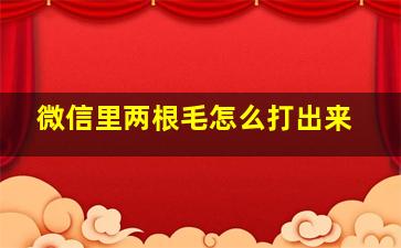 微信里两根毛怎么打出来