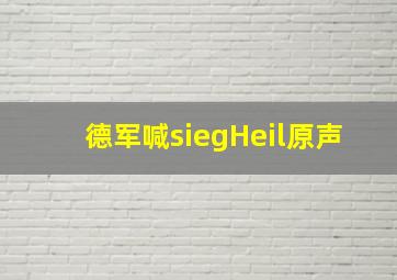 德军喊siegHeil原声