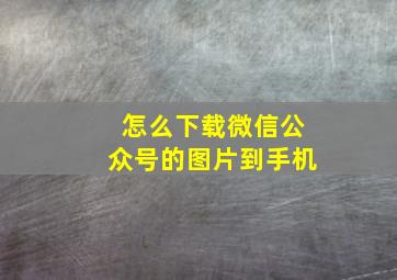 怎么下载微信公众号的图片到手机