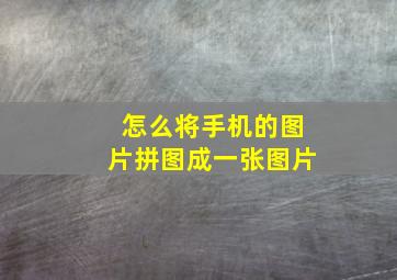 怎么将手机的图片拼图成一张图片