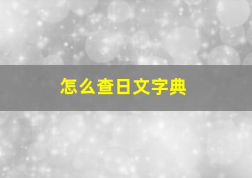 怎么查日文字典