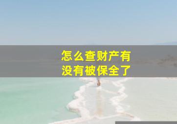 怎么查财产有没有被保全了