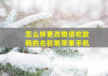 怎么样更改微信收款码的名称呢苹果手机