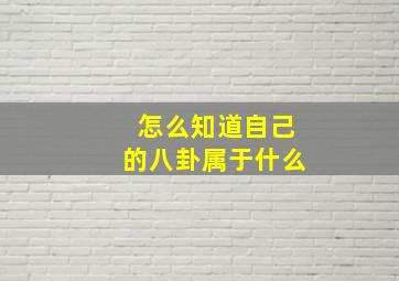 怎么知道自己的八卦属于什么