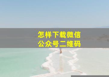 怎样下载微信公众号二维码