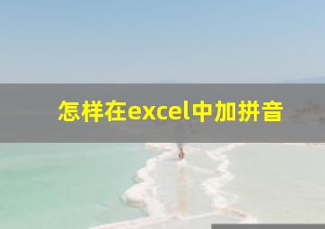 怎样在excel中加拼音