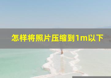 怎样将照片压缩到1m以下