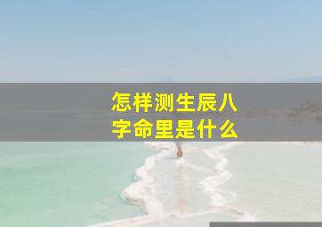 怎样测生辰八字命里是什么