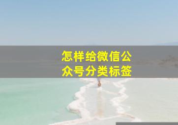 怎样给微信公众号分类标签