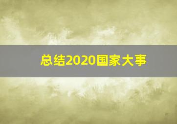 总结2020国家大事