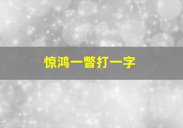 惊鸿一瞥打一字