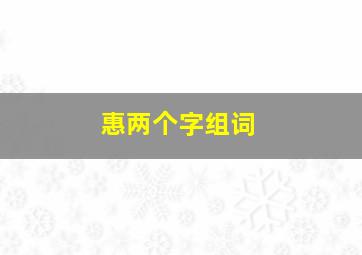 惠两个字组词