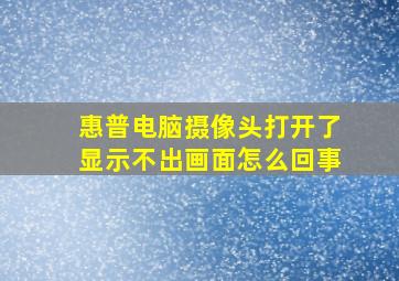 惠普电脑摄像头打开了显示不出画面怎么回事