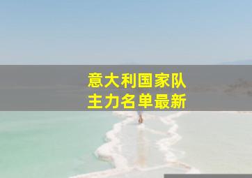 意大利国家队主力名单最新