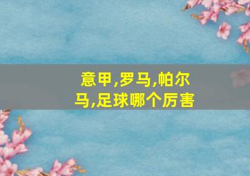 意甲,罗马,帕尔马,足球哪个厉害