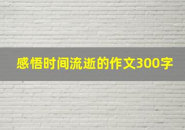 感悟时间流逝的作文300字