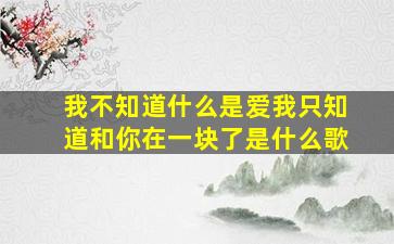 我不知道什么是爱我只知道和你在一块了是什么歌